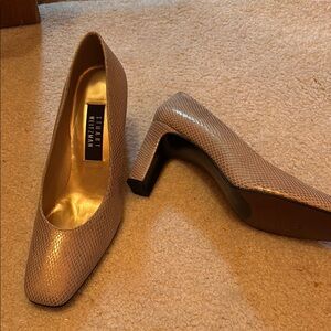 Stuart Weitzman Beige Snakeskin Pumps. New